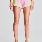 SER.O.YA Beau Shorts In Pink + Green Stripe Size M Photo 4