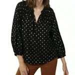 Velvet By Graham And Spencer  women’s long sleeves polka dot blouse size Medium  Photo 0