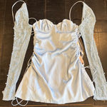 Oh Polly  Geneva Blue Satin Embellished MiniDress Photo 0