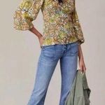 Anthropologie  Rayna Relaxed Smocked Blouse in Yellow & Orange, Sz XL Photo 0