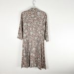 BODEN Riviera Brown Floral Front Button 3/4 Sleeves Pleated Dress, Size 6 Photo 1