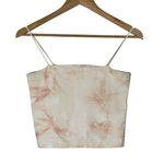 American Eagle  Cropped Tank Top Womens M Pink Tie Dye Cotton Boho Y2K Festival Photo 0