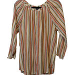 CHAPS  Womens XL‎ Striped Button Down Long Sleeve Gauze Tunic Top # Photo 0