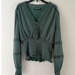 Scarlet Darkness Top Size Large Green Peasant Dark Romance Renaissance Goth Photo 14