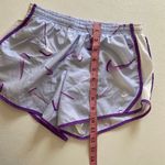 Nike  Dri-Fit Running Shorts L Purple Swoosh Print Lightweight Activewear Photo 4