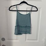 American Eagle NWOT  Green/White Striped Top Photo 1