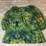 Anthropologie Fig and Flower Boho Peasant Blouse Women’s Size 1X Lined Peacock Green Photo 7