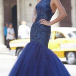 Mori Lee Navy Prom Dress Photo 0