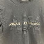 Armani Exchange Mens Navy Blue Logo T-Shirt Embossed Design Regular Fit Cotton C Photo 1
