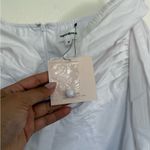 superdown NWT  Flynn Ruched sleeve White Off-Shoulder Mini Dress Photo 4