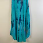 Soft Surroundings  XS Tie Dye Tank Dress Blue Rayon Boho Beachy Summer Midi Maxi Photo 3