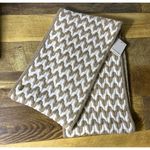 Calvin Klein  Womens Wool Blend Infinity Loop Scarf‎ Chevron Knit Beige White 64" Photo 0