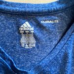 Adidas Women’s Kansas Jayhawks Medium Long Sleeve V Neck Heather Blue Shirt, NWOT Photo 6