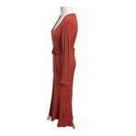 Anthropologie  Elsa Button Front Midi Dress Women’s Size XS Rust Orange Belted Photo 6