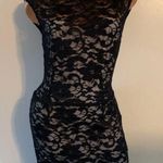 Donna Mizani NWT Form Fitting Dress Size Large Black Lace Overlay Photo 0