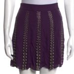 Tibi Silk Studded Mini Skirt Purple Size 6 Photo 0