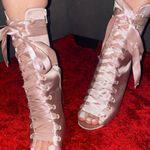 ALDO  Satin Ribbon Lace Up Heels Pink 9 Photo 1