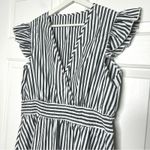 Cupshe  NWT Striped Ruffle Sleeve Dress Smocked Waist Casual V Neck‎ XL Photo 3