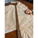 Charming Charlie Charming Charlies Peach Top Large Lace Tie Long Sleeve Blouse Shirt L‎ Flowy Photo 6