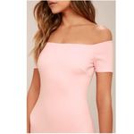 Lulus  Baby Pink Oh My Off The Shoulder Body Con Mini Dress Sz.M NWT Photo 3