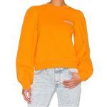 Ganni  Software Isola Puff Shoulder Sweatshirt In Bright Marigold Size Medium Photo 0