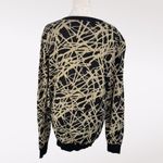 INC Black Gold Metallic Knit Sweater Crewneck Medium Photo 4