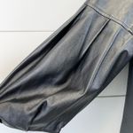 St. John  Leather Jacket Womens Large Pearlized‎ Steel Gray Quiet Luxury Old Money Photo 9