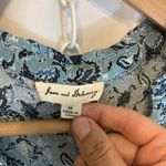 Jane and Delancey Cornflower Blue Floral Paisley Lightweight Button Blouse Shirt Photo 5