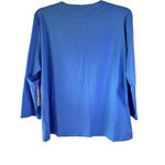Kenny Dana 3/4 Sleeve Tapered V Neck Top Periwinkle Blue Size L UPF50 NWT Size L Photo 1