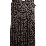 Jouica Leopard Print Tank A Line Dress Pockets Casual Vacation Size M Tan Size M Photo 0
