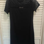 Michael Kors ‎ Black Open Knit Sheath Style Midi Semi Formal Dress Size XS NWOT Photo 0