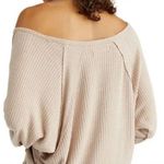 Free People  Dolman Thermal Top Sz M Cream Oversize Boho Fairy Cottagecore NWT Photo 3