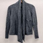 AQUA Cashmere Heathered Black Open Front Cardigan S Photo 0