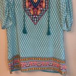 Urban Coco Size LARGE Turquoise Print BOHO Dress Tunic Photo 2