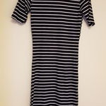 Rue 21 NWT!  Black White Striped Ribbed Knit Form Fitting Dress Size Medium Photo 0