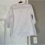 Lilly Pulitzer  100% cotton collar frill sleeves white top Photo 3