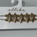Ettika  Choker 18K Gold Plated & Cream Rope Cord 16” + Extender Boho Brand NEW Photo 3