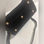 Street Level  Suede Crocodile embossed black leather crossbody bag Photo 7