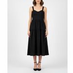 Chelsea 28 Black Textured Jacquard Tiered Midi Dress Size XS Photo 9