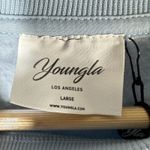 Youngla Crewneck Cropped Long Sleeve Sweatshirt Size Large Blue Photo 2