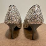 Old Navy NEW Glitter Sparkle Heels Low Heel Silver Colorful Holiday sz 8 Photo 4