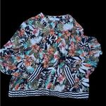 Marled Red and Orange Relaxed Mandarin Collar Hoodie Size L Photo 0