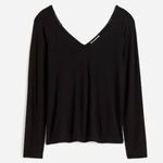 Madewell NWT  Jersey Double V-Neck Long-Sleeve Top - Size: Medium Photo 7