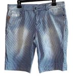 Bermuda Lola Jeans Pin Stripe Blue & White Amy LS Mid Rise Shorts Photo 0