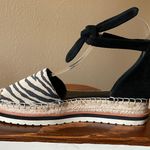 Vince Camuto Binadee Zebra Platform Espadrille Sandal Shoes Black Zip Ankle 7.5 Photo 2