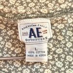 American Eagle VTG 90s  Floral Henley Top L Made in Korea Cotton Cottagecore Boho Photo 5