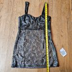 Topshop NWT!  Black and Silver Micro Mini Dress Size 8 Photo 3