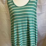 Zenana Outfitters  Teal and White Striped Tank Top Photo 0