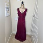 NTM Vintage Scott McClintock Iridescent Overlay Burgundy Empire Waist Gown Sz 12 Red Photo 9