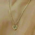 Heart Paw Print Pendant Necklace in yellow Gold Photo 0